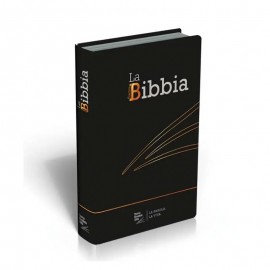 BIBBIA N.R. 11,5X17,5 CM PELLE NERA TAGLIO ARGENTO CON RUBRICA NUOVA EDIZIONE